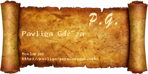 Pavliga Géza névjegykártya